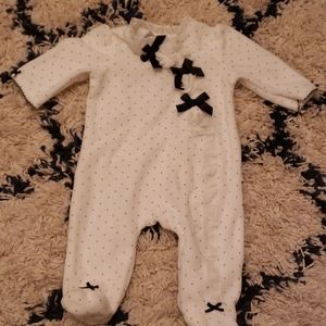 Nwot Little Me Velour Footie with Ruffles and Bows